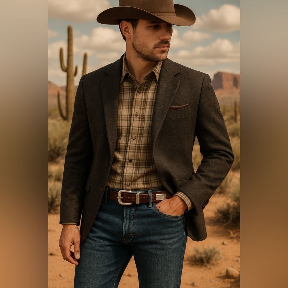 Brown Crocodile Embossed Belt with Silver Buckle